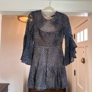 BCBGMaxAzria Striped Navy and White Mini Dress